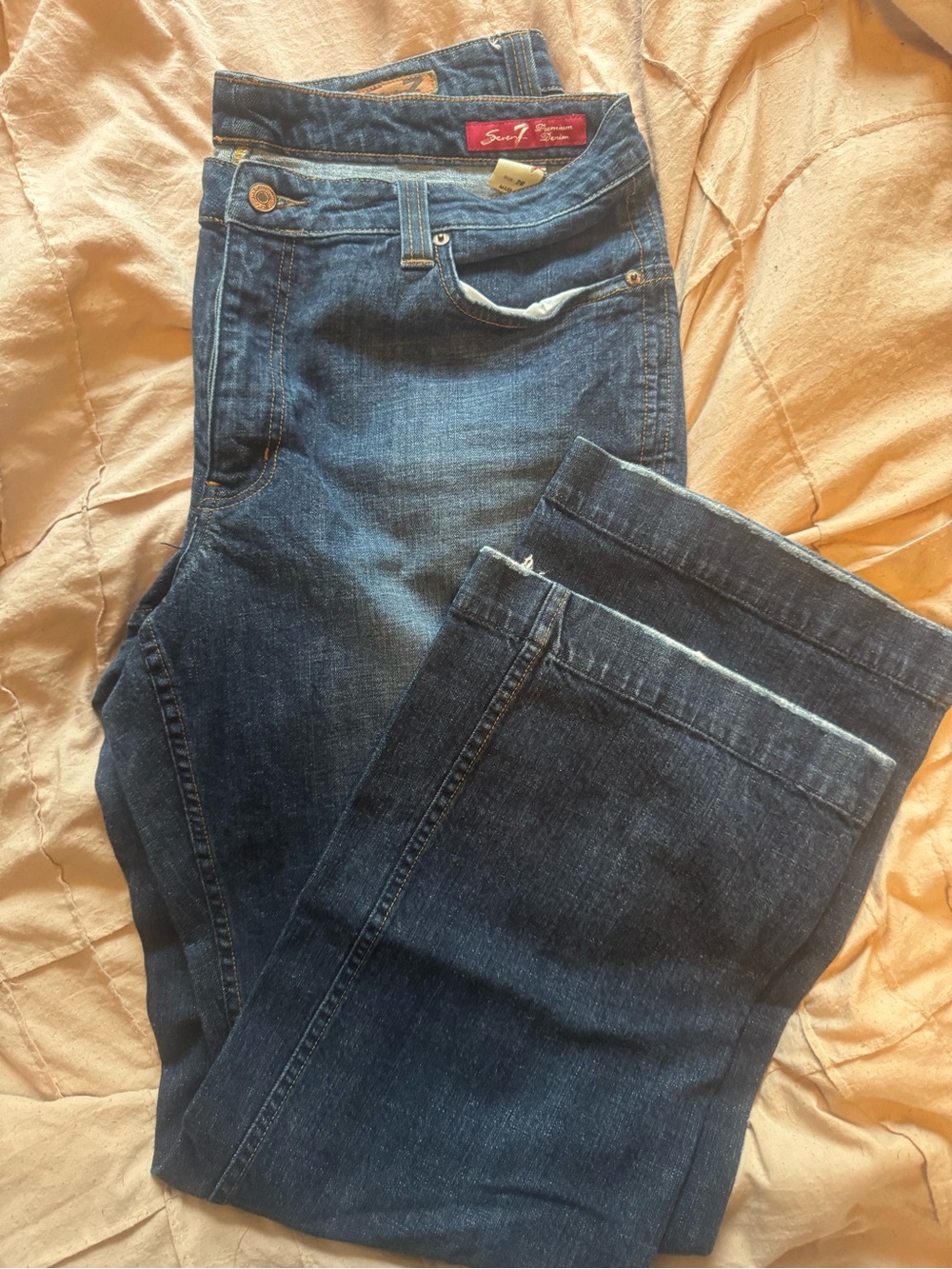 Seven7 Dark Blue Women's Straight Leg Jeans
